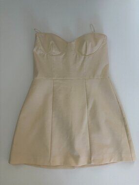 ZARA CREAM SWEETHEART MINI DRESS SIZE MEDIUM